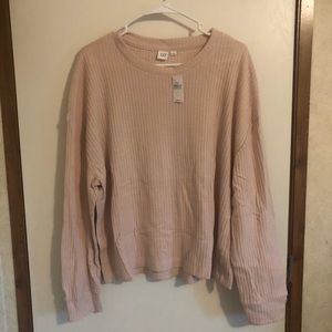 Waffle knit long sleeve shirt